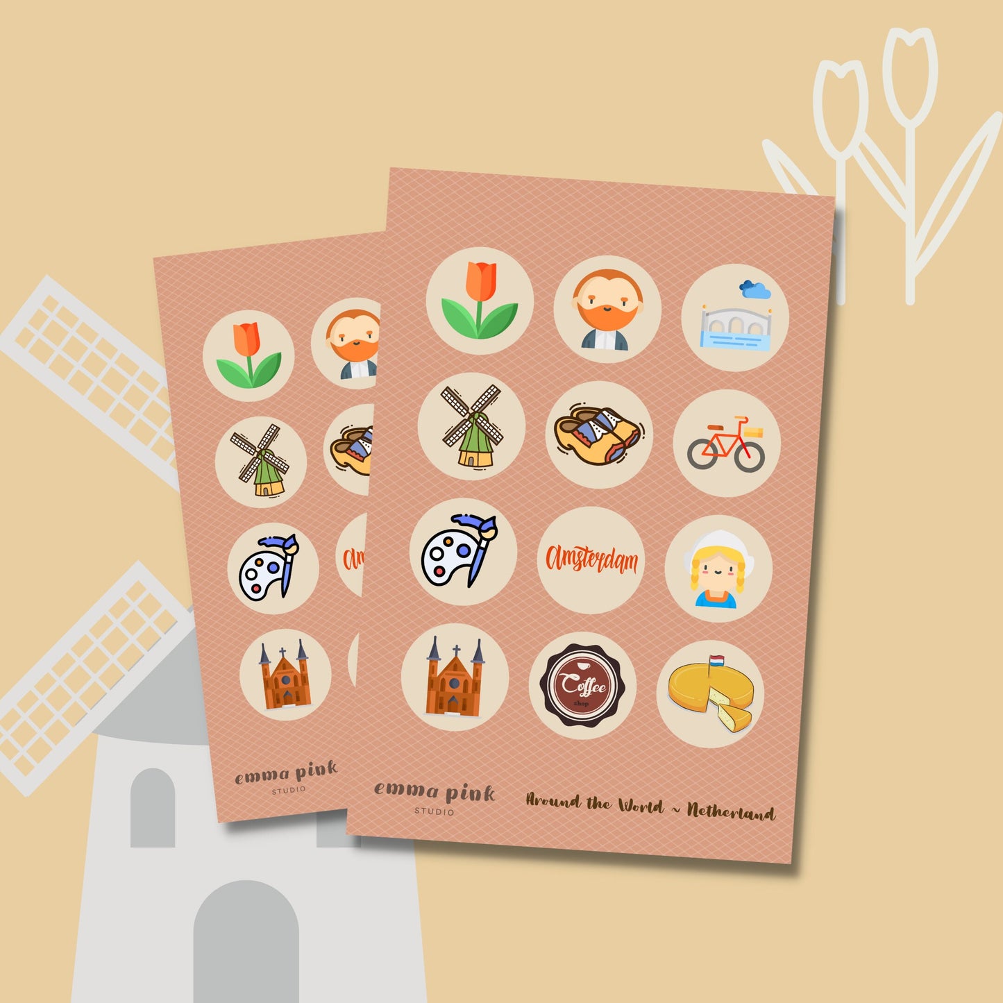 Netherland Travel Sticker Sheet