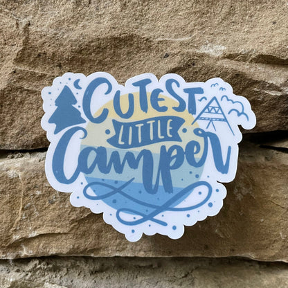 Cutest Little Camper Vinyl Sticker