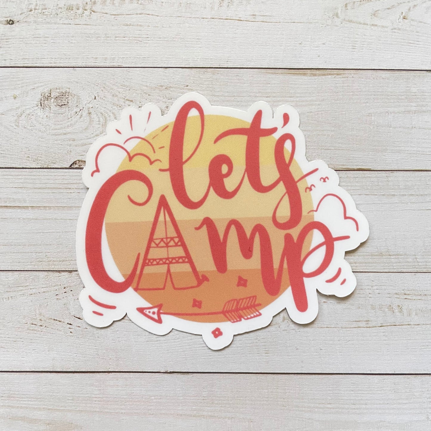 Let's Camp Vinyl Sticker