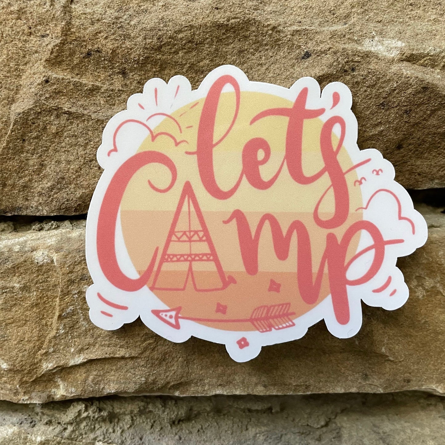 Let's Camp Vinyl Sticker