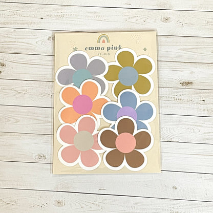 Colorful Daisy Vinyl Sticker Set