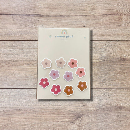 Mini Boho Flower Vinyl Sticker Set