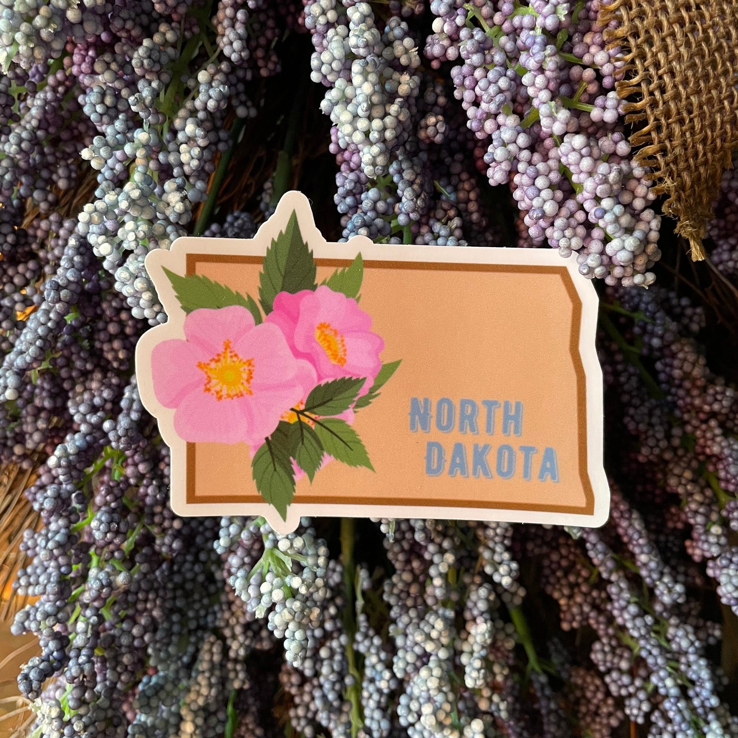 North Dakota State Flower Vinyl Sticker