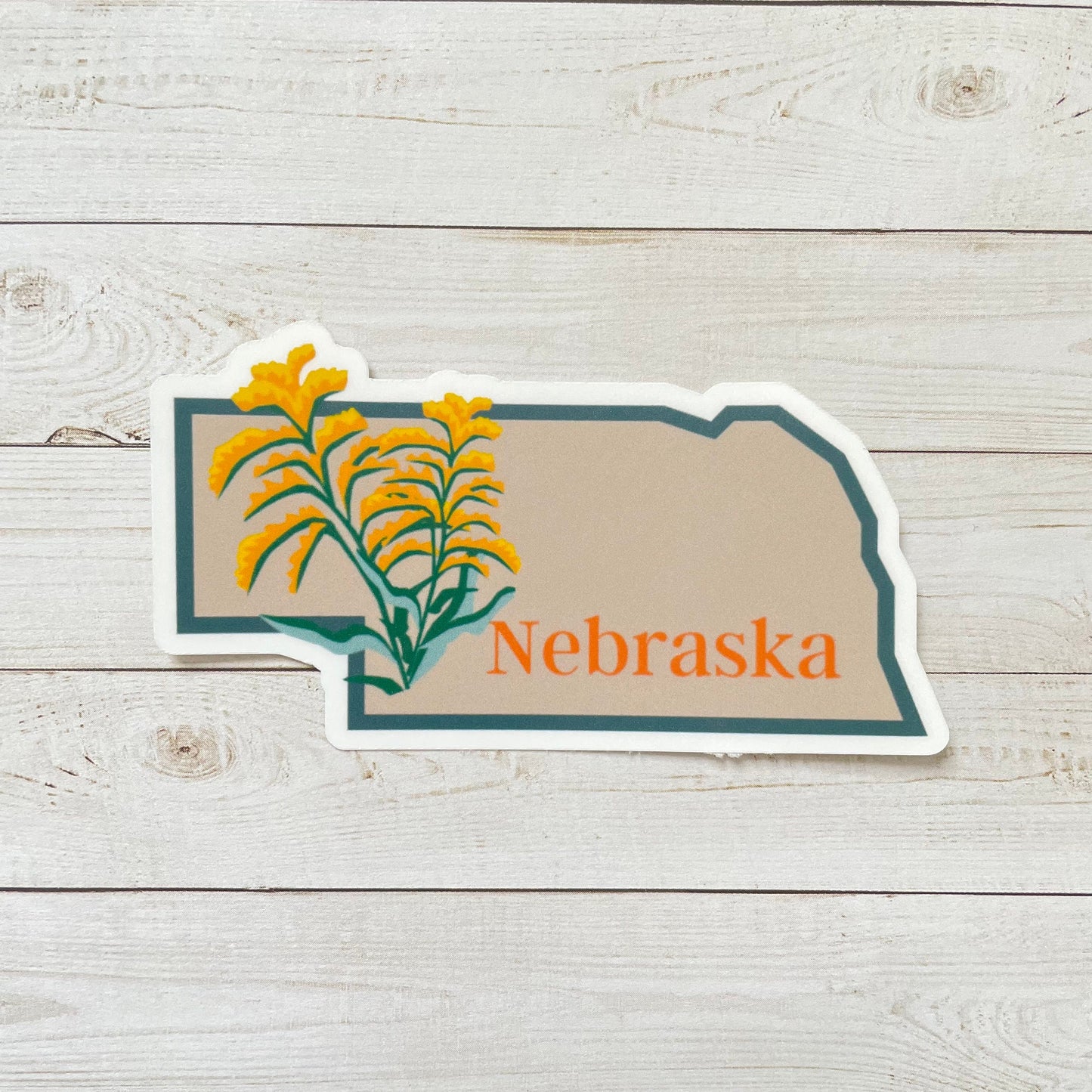 Nebraska State Flower Vinyl Sticker