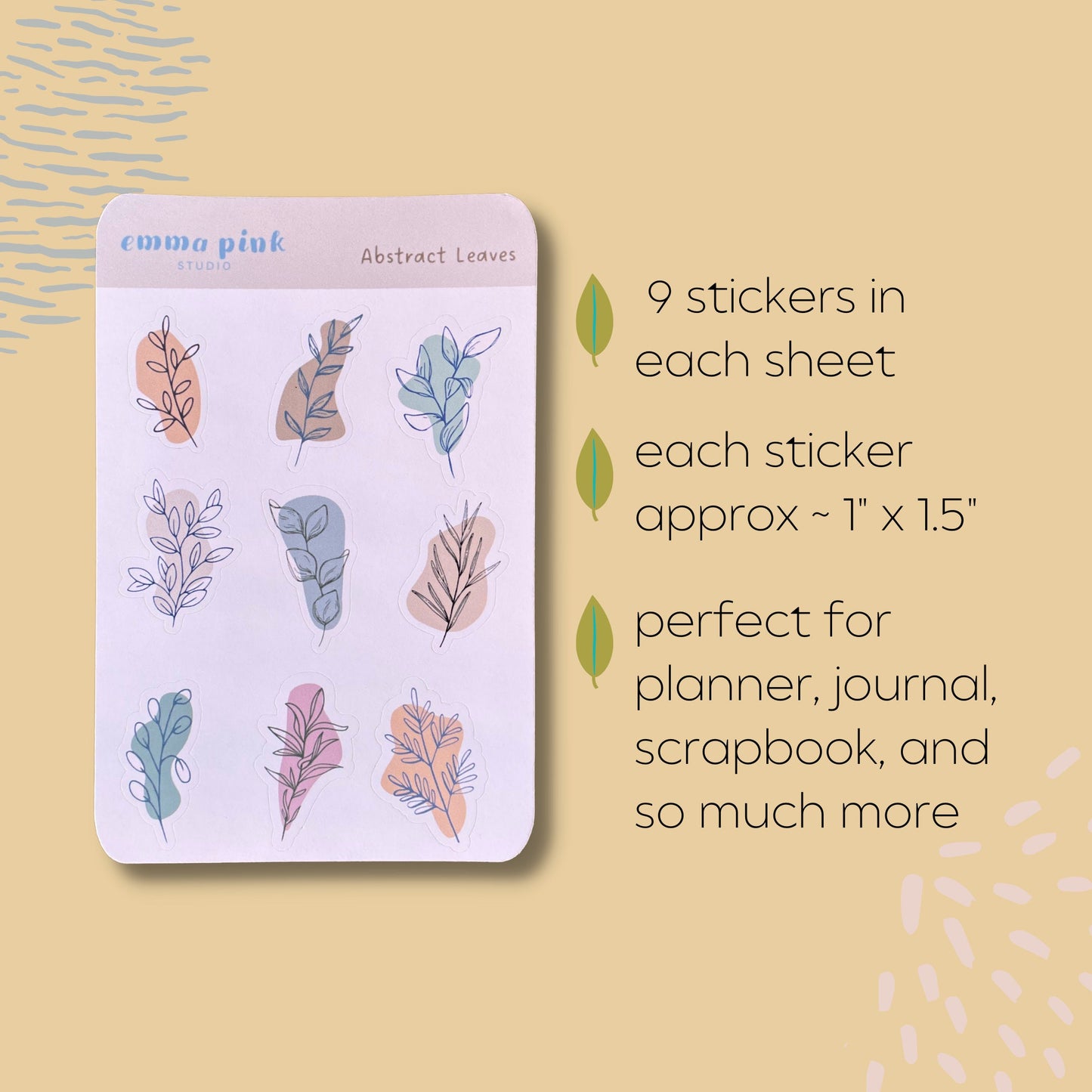 Abstract Leaves Sticker Sheet