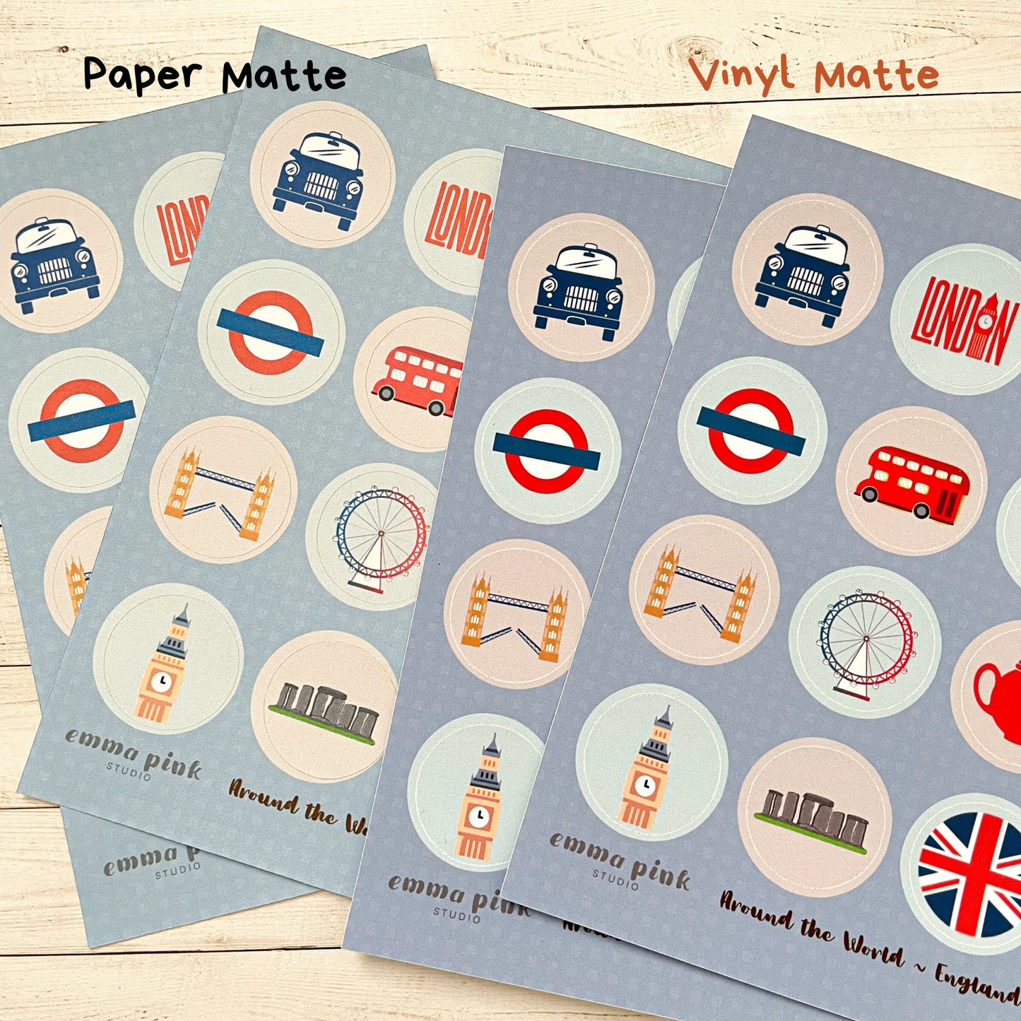 England Travel Sticker Sheet