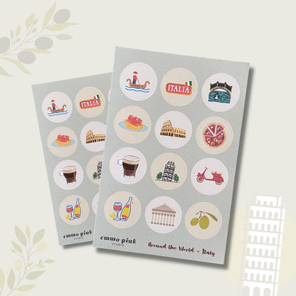 Italy Travel Sticker Sheet