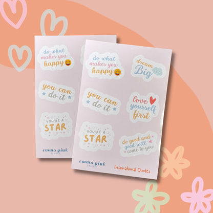 Inspirational Quotes Sticker Sheet
