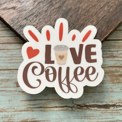 LOVE Coffee Vinyl Sticker