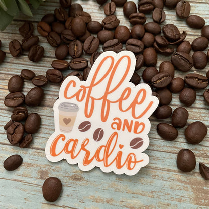 Coffee and Cardio Vinyl Sticker