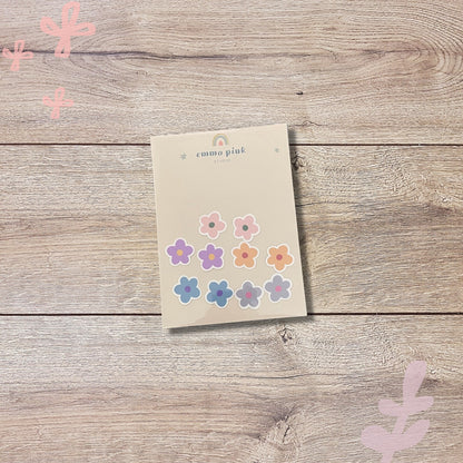 Mini Colorful Flower Vinyl Sticker Set