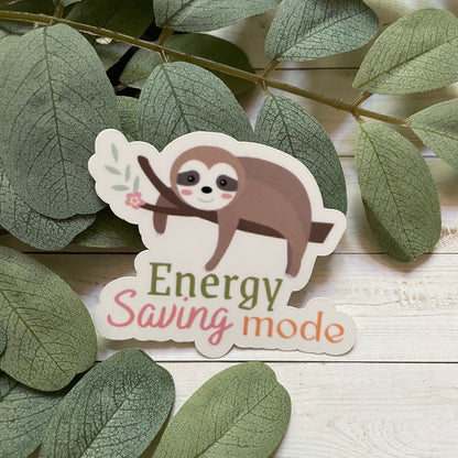 Sloth Energy Saving Mode Vinyl Sticker