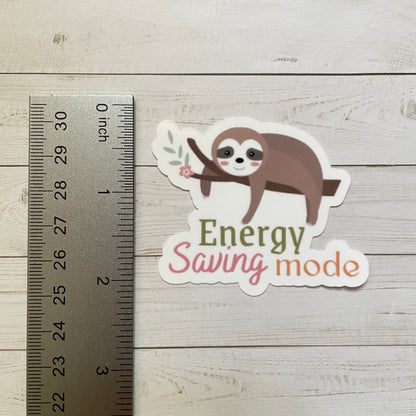 Sloth Energy Saving Mode Vinyl Sticker