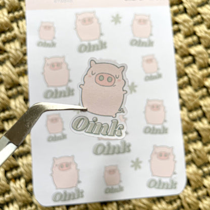 Pig Oink Sticker Sheet