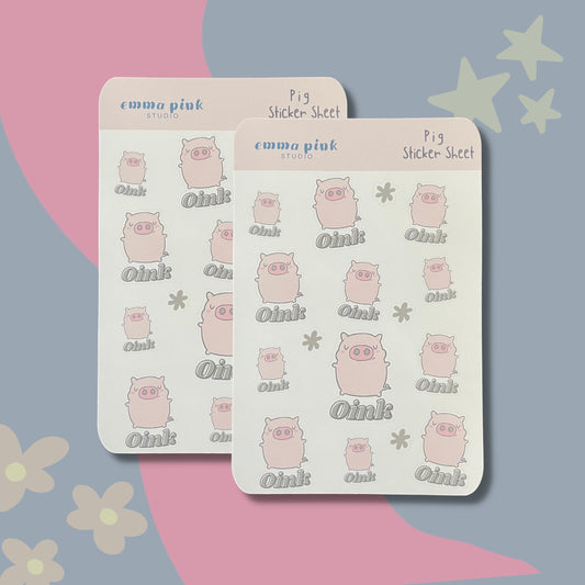 Pig Oink Sticker Sheet