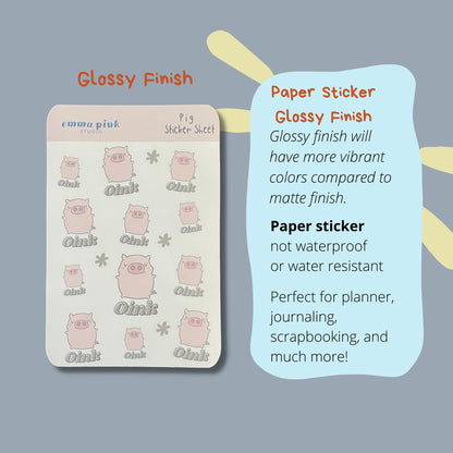 Pig Oink Sticker Sheet
