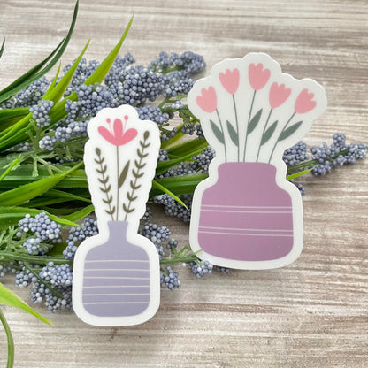 Flower Vase Vinyl Sticker Set
