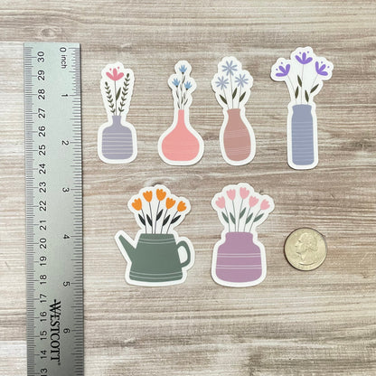 Flower Vase Vinyl Sticker Set
