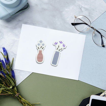 Flower Vase Vinyl Sticker Set