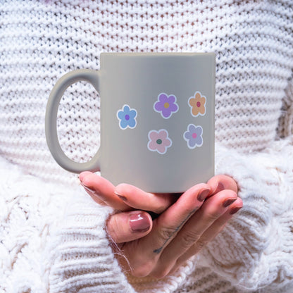 Mini Colorful Flower Vinyl Sticker Set