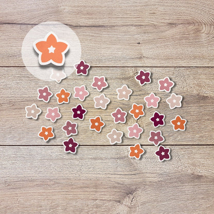 Mini Star Flower Vinyl Sticker Set