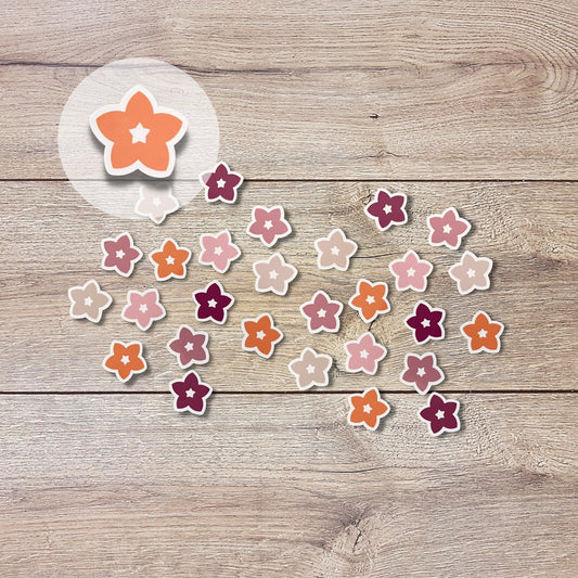 Mini Star Flower Vinyl Sticker Set