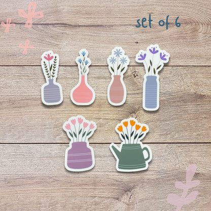 Flower Vase Vinyl Sticker Set