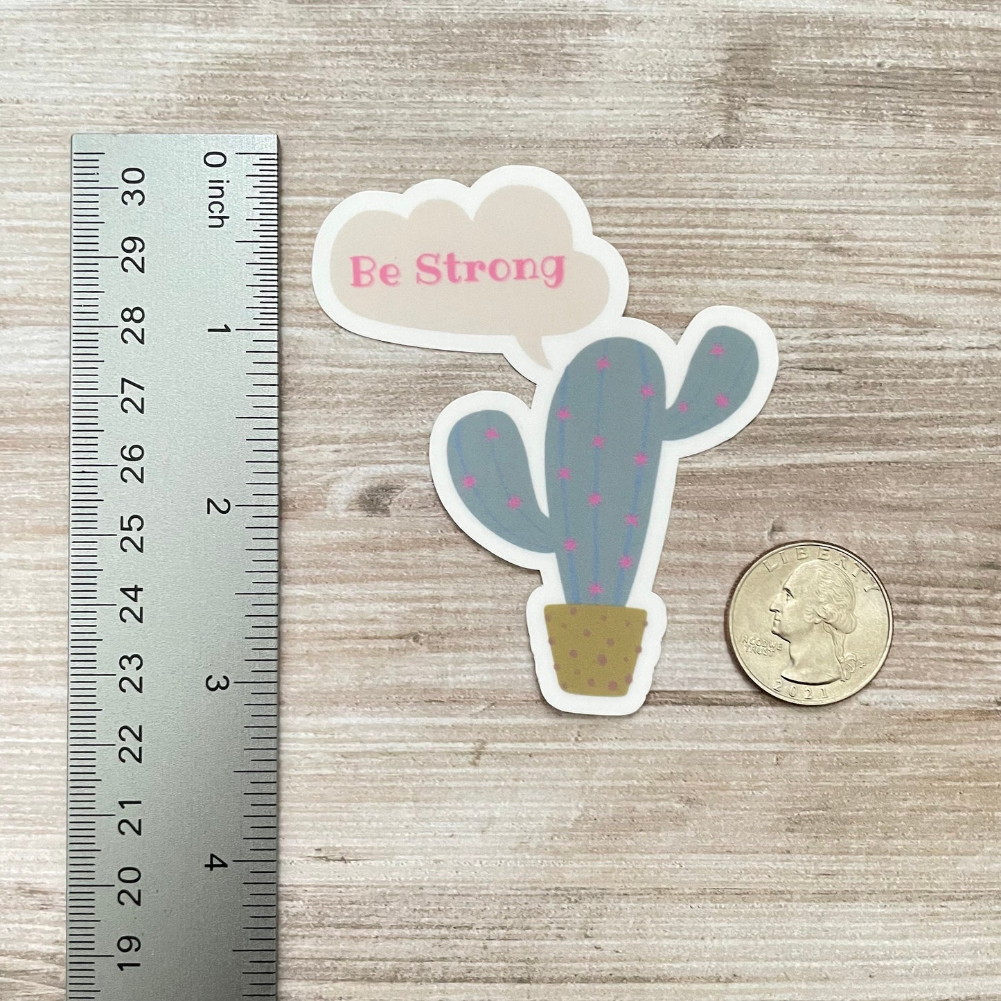 Cactus Be Strong Vinyl Sticker