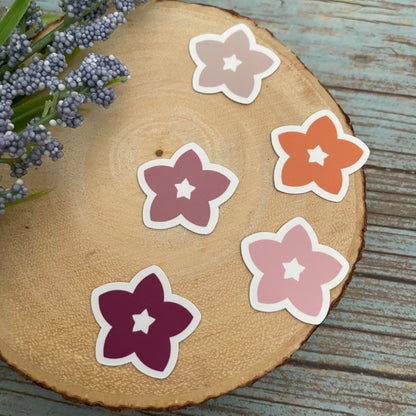 Mini Star Flower Vinyl Sticker Set