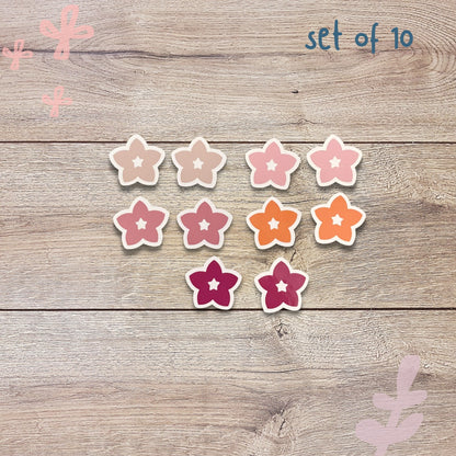 Mini Star Flower Vinyl Sticker Set