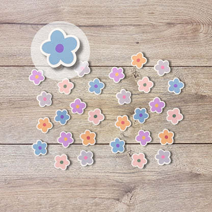 Mini Colorful Flower Vinyl Sticker Set