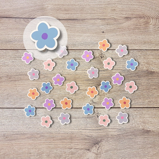 Mini Colorful Flower Vinyl Sticker Set