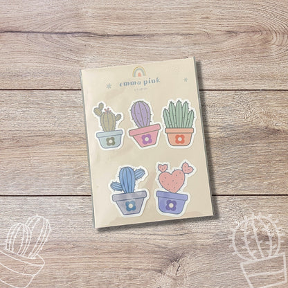 Colorful Cactus Vinyl Sticker Set
