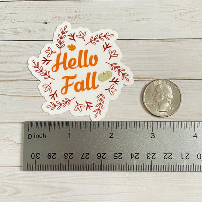 Hello Fall Vinyl Sticker
