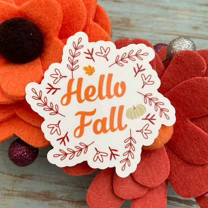 Hello Fall Vinyl Sticker
