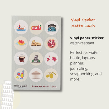 Italy Travel Sticker Sheet