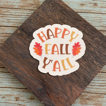 Happy Fall Y'All Vinyl Sticker
