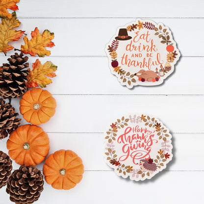 Eat Drink & Be Thankful Vinyl Sticker