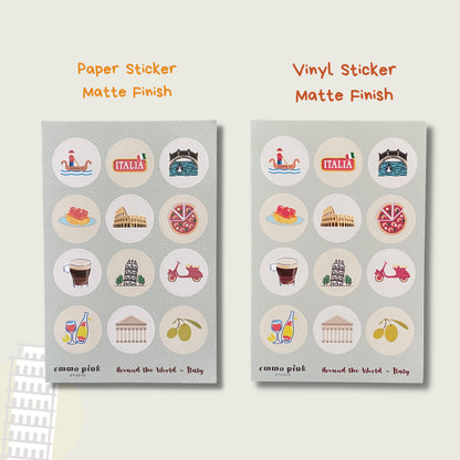 Italy Travel Sticker Sheet
