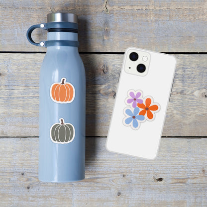 Pumpkin Vinyl Stickers | Set of 5, Glossy or Matte Finish, Fall Pumpkin Seasonal Stickers, Fall Season Sticker, Autumn Glassware Stickers