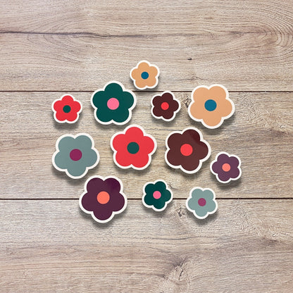 Fall Holiday Flower Vinyl Sticker Set