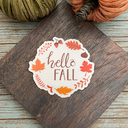 Hello Fall Vinyl Sticker