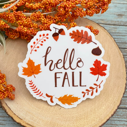 Hello Fall Vinyl Sticker