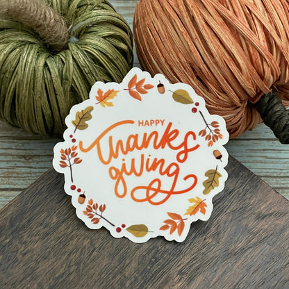 Happy Thanksgiving Vinyl Sticker