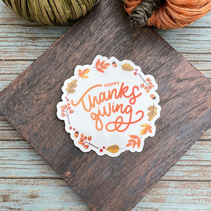 Happy Thanksgiving Vinyl Sticker