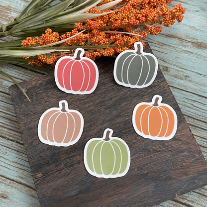 Pumpkin Vinyl Stickers | Set of 5, Glossy or Matte Finish, Fall Pumpkin Seasonal Stickers, Fall Season Sticker, Autumn Glassware Stickers