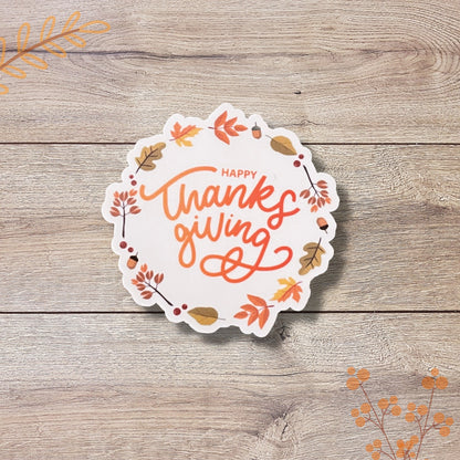 Happy Thanksgiving Vinyl Sticker