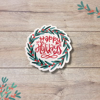 Happy Holidays Vinyl Sticker