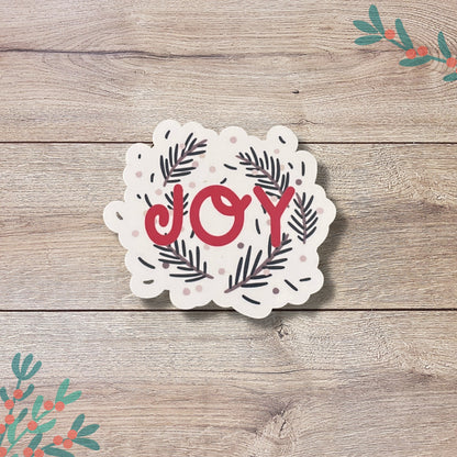 Joy Holiday Wreath Vinyl Sticker