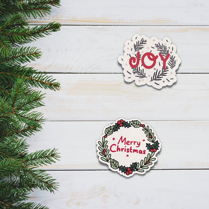 Joy Holiday Wreath Vinyl Sticker